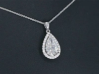 Gouden hanger in peer vorm met diamant 2.01 carat - afbeelding 4 van  10