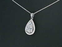 Gouden hanger in peer vorm met diamant 2.01 carat - afbeelding 6 van  10