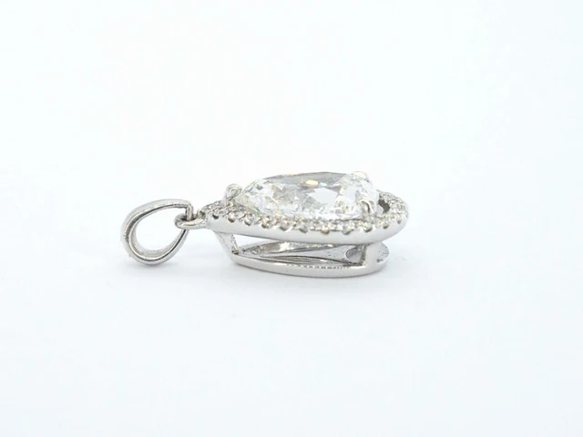Gouden hanger in peer vorm met diamant 2.01 carat - afbeelding 7 van  10