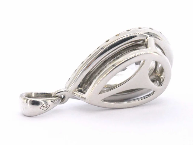 Gouden hanger in peer vorm met diamant 2.01 carat - afbeelding 8 van  10