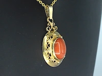 Gouden hanger met bloedkoraal, excl. ketting - afbeelding 5 van  11