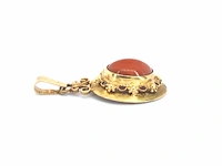Gouden hanger met bloedkoraal, excl. ketting - afbeelding 7 van  11