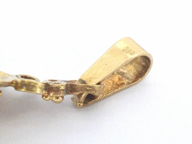 Gouden hanger met bloedkoraal, excl. ketting - afbeelding 9 van  11