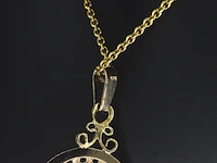 Gouden hanger met bloedkoraal - afbeelding 5 van  6