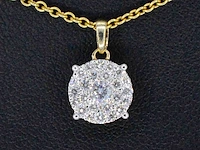 Gouden hanger met briljant geslepen diamant, excl. ketting - afbeelding 1 van  6