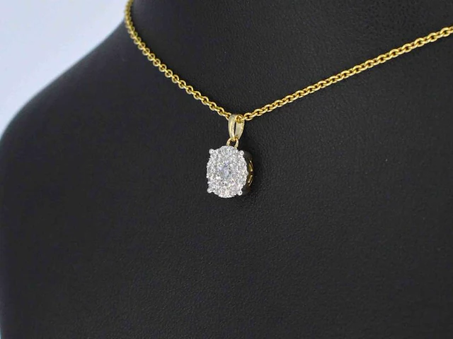 Gouden hanger met briljant geslepen diamant, excl. ketting - afbeelding 3 van  6