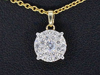 Gouden hanger met briljant geslepen diamant, excl. ketting - afbeelding 1 van  8