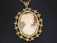 Gouden hanger met camee excl. ketting