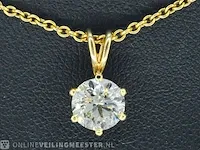 Gouden hanger met diamant met hrd certificaat