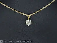 Gouden hanger met diamant met hrd certificaat - afbeelding 2 van  6