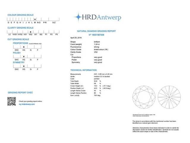 Gouden hanger met diamant met hrd certificaat - afbeelding 8 van  8