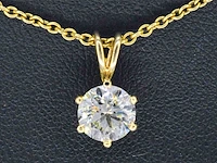 Gouden hanger met diamant van 1.24 carat met hrd certificaat, excl. ketting - afbeelding 1 van  9