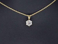 Gouden hanger met diamant van 1.24 carat met hrd certificaat, excl. ketting - afbeelding 2 van  9