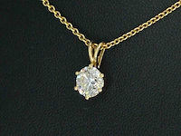 Gouden hanger met diamant van 1.24 carat met hrd certificaat, excl. ketting - afbeelding 3 van  9