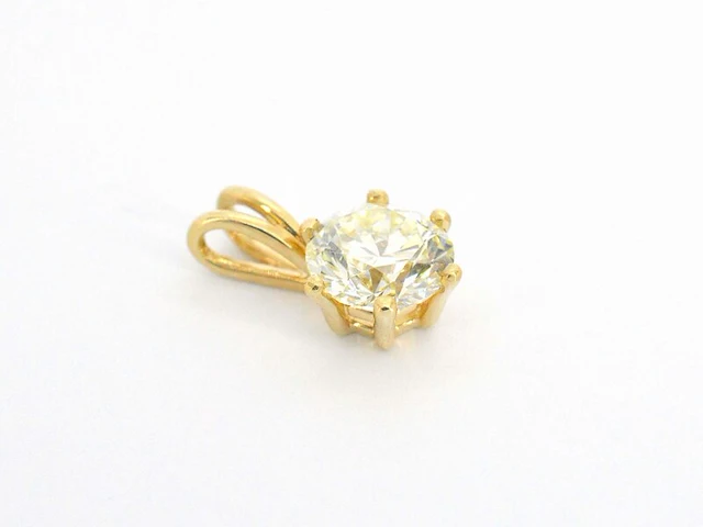 Gouden hanger met diamant van 1.24 carat met hrd certificaat, excl. ketting - afbeelding 6 van  9