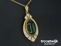 Gouden hanger met diamanten en jade - afbeelding 4 van  5
