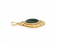 Gouden hanger met diamanten en jade - afbeelding 5 van  5