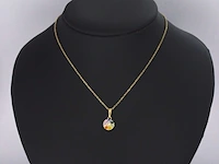 Gouden hanger met diamanten en multicolour saffieren, excl ketting - afbeelding 2 van  9