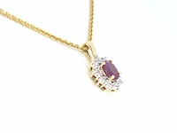Gouden hanger met diamanten en robijn, excl. ketting - afbeelding 6 van  12