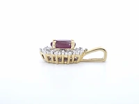 Gouden hanger met diamanten en robijn, excl. ketting - afbeelding 11 van  12