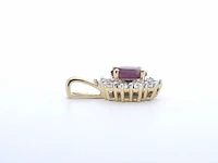 Gouden hanger met diamanten en robijn, excl. ketting - afbeelding 12 van  12