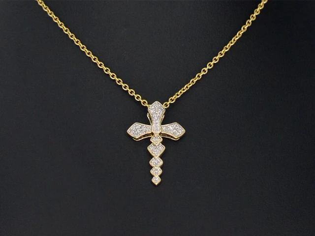 Gouden hanger met diamanten, excl. ketting - afbeelding 2 van  8