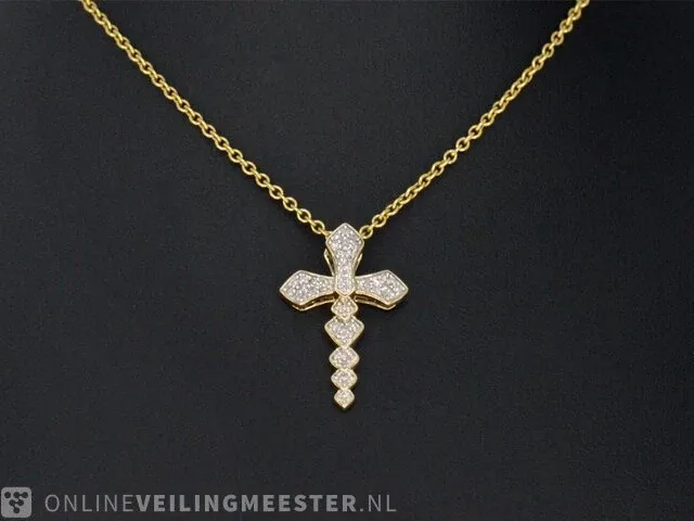 Gouden hanger met diamanten - afbeelding 2 van  7