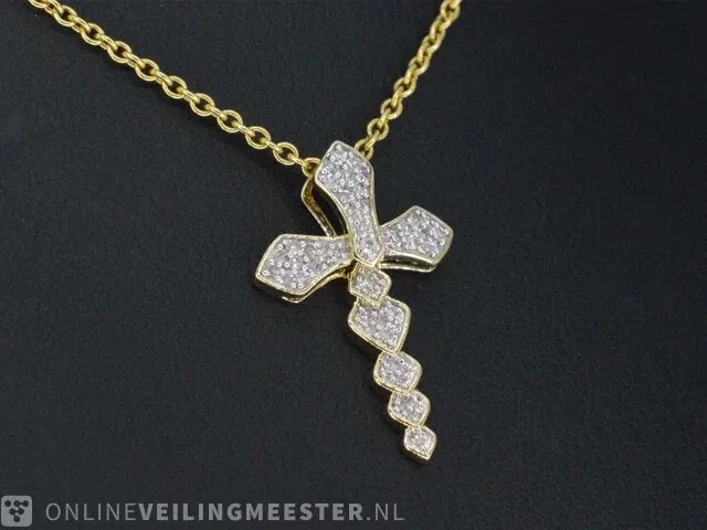 Gouden hanger met diamanten - afbeelding 4 van  7