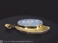 Gouden hanger met doublet opaal - afbeelding 4 van  5