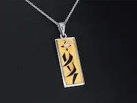 Gouden hanger met een briljant geslepen diamant - afbeelding 1 van  8