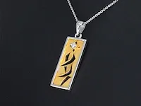 Gouden hanger met een briljant geslepen diamant - afbeelding 4 van  8