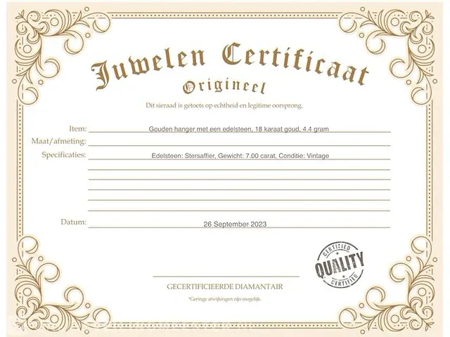 Gouden hanger met een edelsteen - afbeelding 4 van  9