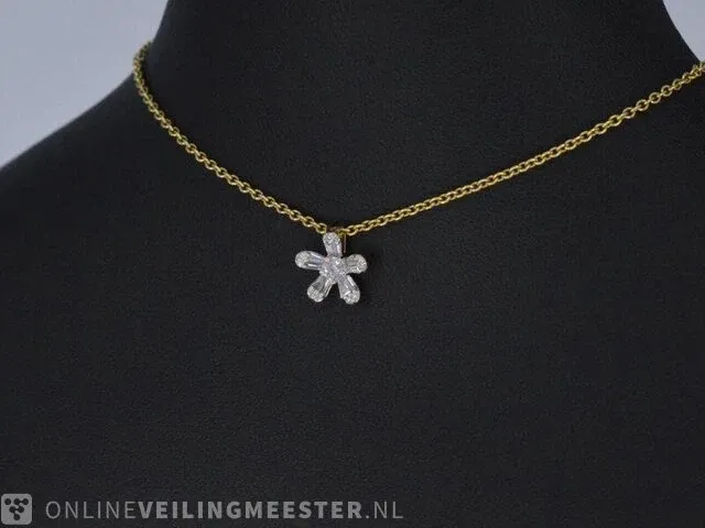 Gouden hanger met natuurlijke echte diamanten - afbeelding 3 van  7