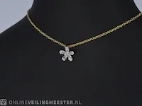 Gouden hanger met natuurlijke echte diamanten - afbeelding 3 van  7