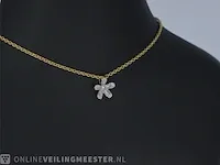 Gouden hanger met natuurlijke echte diamanten - afbeelding 4 van  7