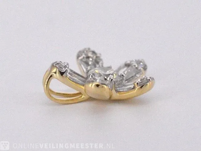 Gouden hanger met natuurlijke echte diamanten - afbeelding 5 van  7
