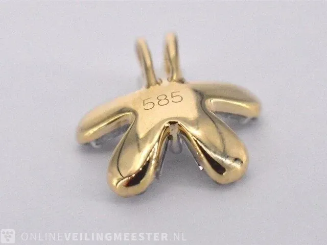 Gouden hanger met natuurlijke echte diamanten - afbeelding 6 van  7