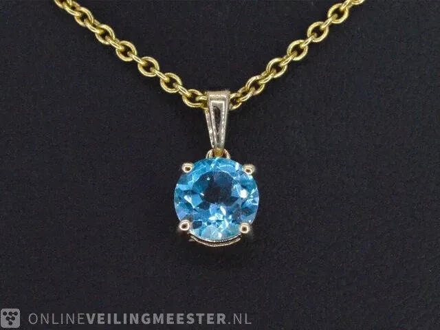 Gouden hanger met topaas - afbeelding 5 van  7