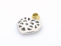 Gouden hart hanger (bedeltje) met diamant - afbeelding 3 van  6