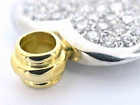 Gouden hart hanger (bedeltje) met diamant - afbeelding 4 van  6