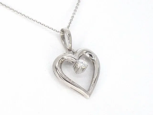 Gouden hart hanger met een diamant - afbeelding 1 van  9