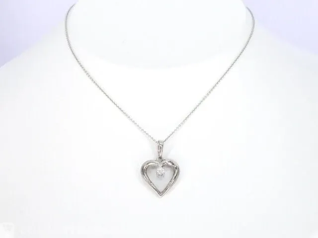 Gouden hart hanger met een diamant - afbeelding 3 van  9