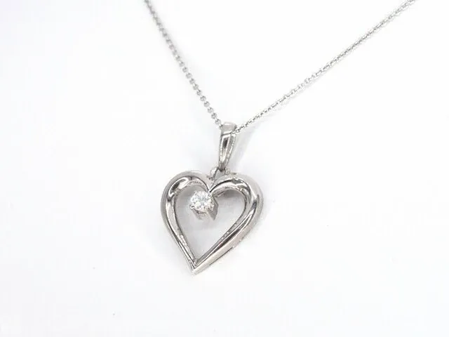 Gouden hart hanger met een diamant - afbeelding 4 van  9