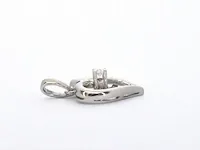 Gouden hart hanger met een diamant - afbeelding 6 van  9