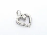 Gouden hart hanger met een diamant - afbeelding 7 van  9