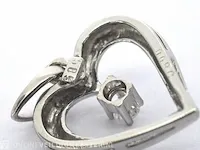 Gouden hart hanger met een diamant - afbeelding 9 van  9