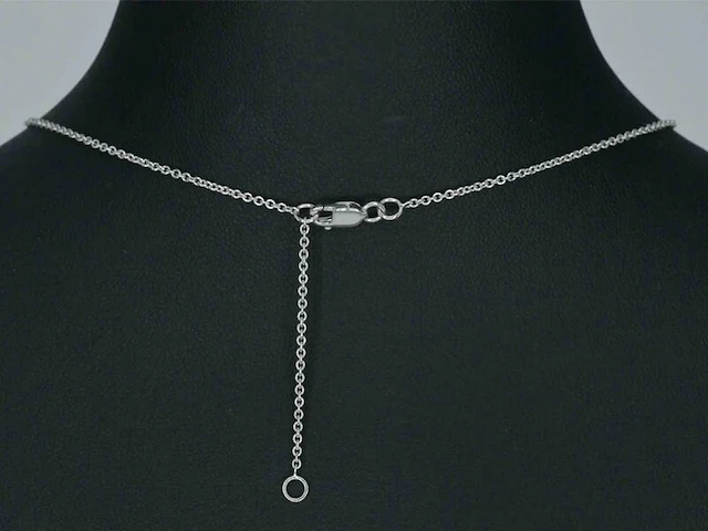 Gouden hartvormige hanger en collier vol met diamanten - afbeelding 7 van  11