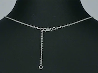 Gouden hartvormige hanger en collier vol met diamanten - afbeelding 7 van  11