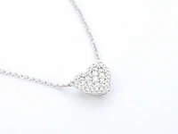 Gouden hartvormige hanger en collier vol met diamanten - afbeelding 8 van  11