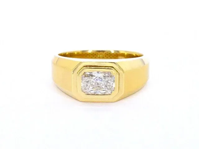 Gouden heren ring met 1.50 carat emerald geslepen diamant - afbeelding 1 van  8